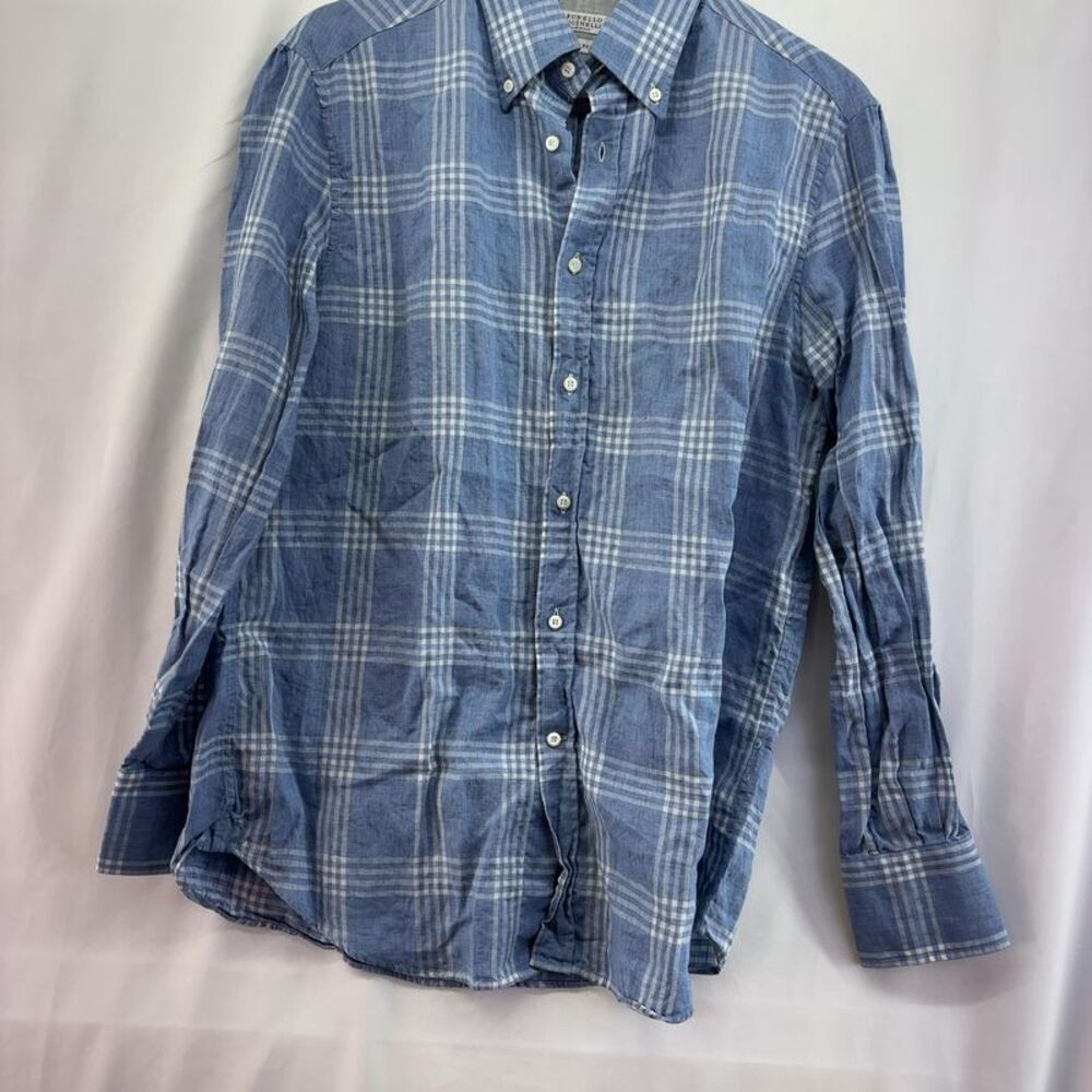 Brunello Cucinelli Button Down Blue Shirt